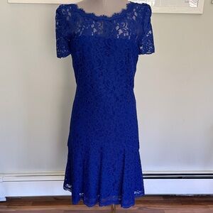 Diane Von Furstenberg Royal Blue Lace Midi Dress